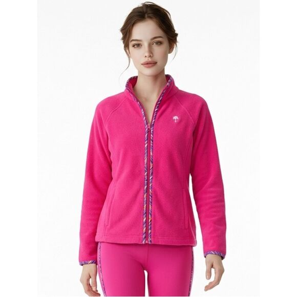 Lilly Pulitzer Jackets & Blazers - LILLY PULITZER | Penn Fleece Full Zip Jacket in Daquiri Pink Women’s Size Small